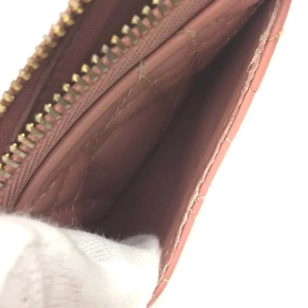 Christian Dior Cannage Leather Coin Purse Wallet Pink/4BB0782